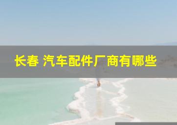 长春 汽车配件厂商有哪些